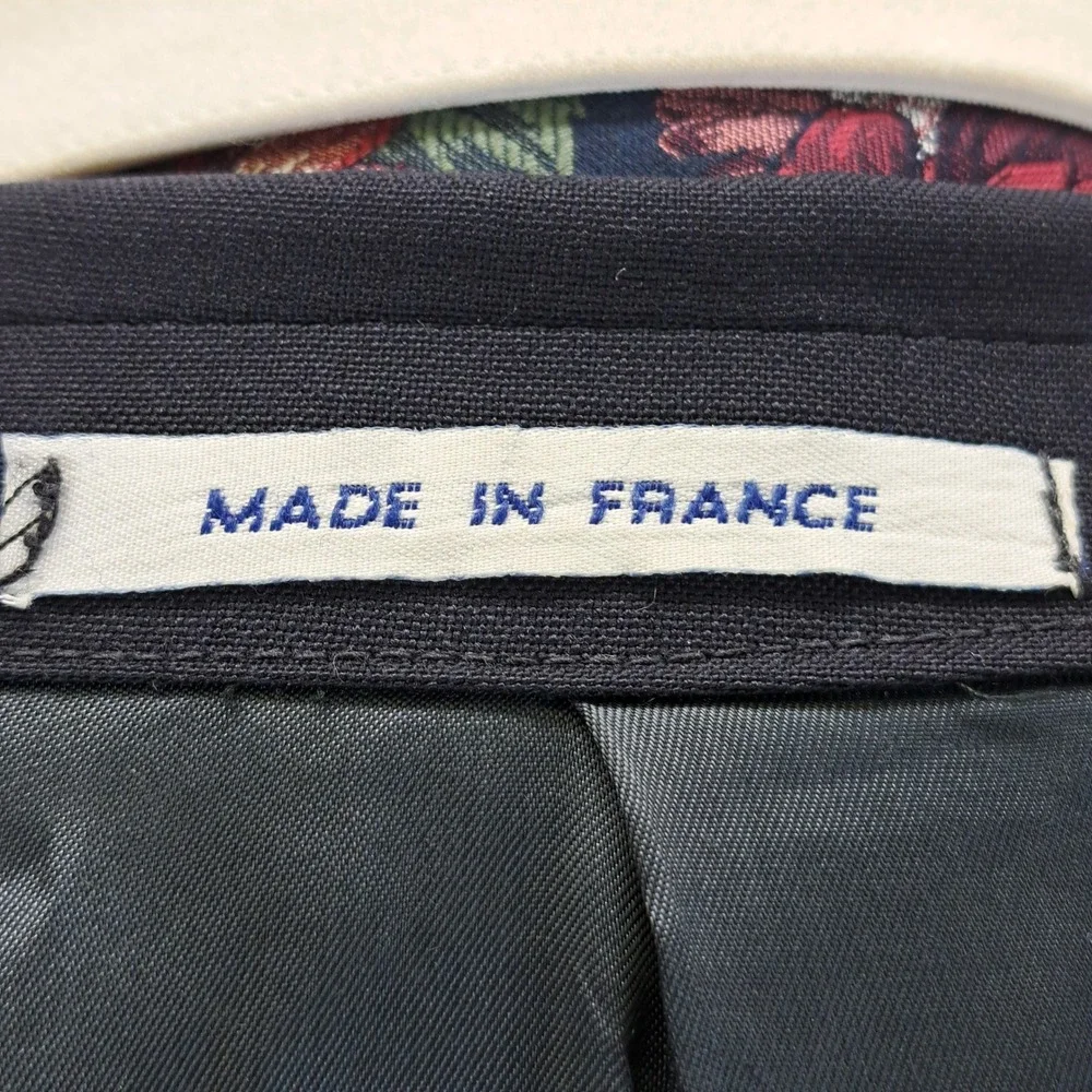 Yves Saint Laurent Mens Blazer 44R Blue Pure Wool Made in France Double Breasted